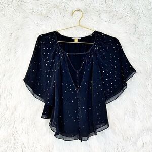 ANTHROPOLOGIE Leifsdottir silk Adena flutter blouse